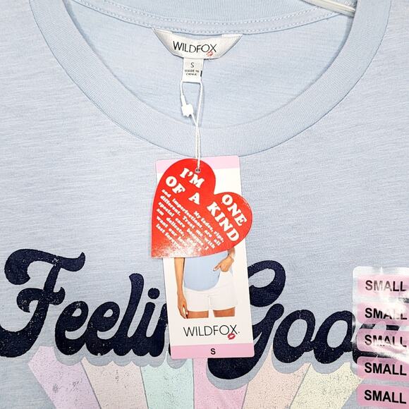 Wildfox Feelin' Good Graphic Short Sleeve Tee T Shirt NEW With Tag S - Picture 2 of 6